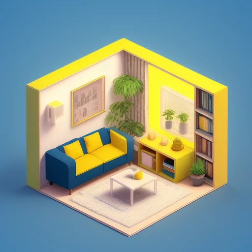9162034403-Tiny cute isometric living room in a cutaway box, soft smooth lighting, soft colors, yellow and blue color scheme, soft colors,.webp